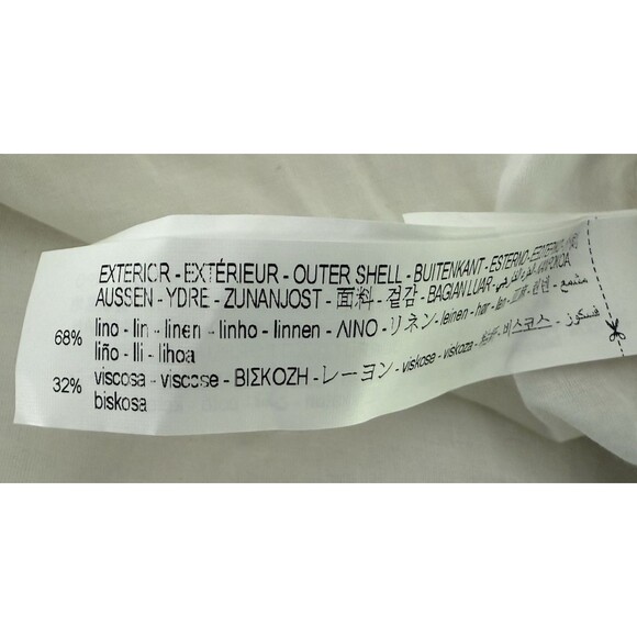 Zara Oversized Linen Blend Bomber Jacket Women Size M Ivory Pockets New - Picture 11 of 14